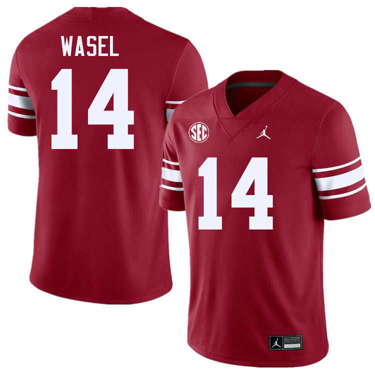 Men #14 Steele Wasel Oklahoma Sooners 2024 SEC Conference College Football Jerseys-Throwback